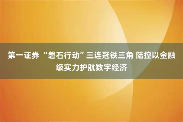 第一证券 “磐石行动”三连冠铁三角 陆控以金融级实力护航数字经济