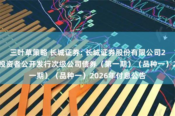 三叶草策略 长城证券: 长城证券股份有限公司2025年面向专业投资者公开发行次级公司债券(第一期)(品种一)2026年付息公告